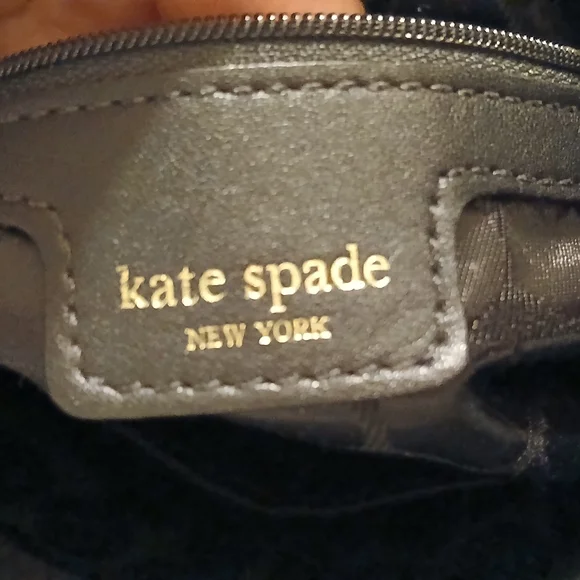 Kate Spade Vintage Black Nylon Backpack Canvas Leather Trim Gold Hardware - Picture 9 of 10